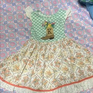 Embroidered “K” Cowboy boot dress